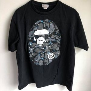 BAPE COLOR CAMO BIG APE HEAD TEE BLACK/ BLUE